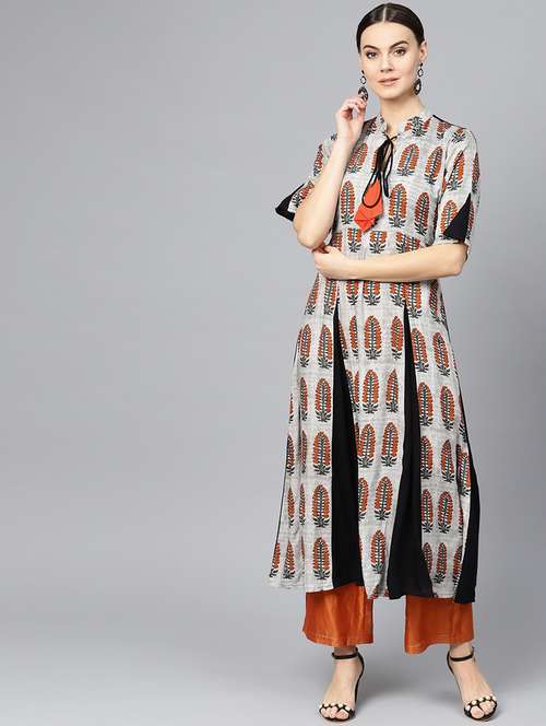 printed a-line kurta - 16739190 - Very Small Image - 1