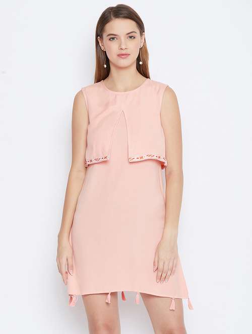 women's layered solid dress - 16756869 - Very Small Image - 1