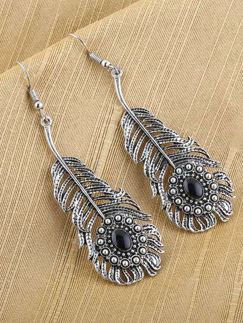 silver metal drop earring - 16774617 - Very Small Image - 1