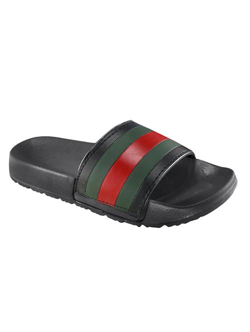 black leatherette slip on flip flops - 16822351 - Very Small Image - 1