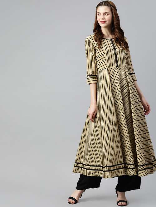 striped flared kurta - 16833247 - Very Small Image - 1