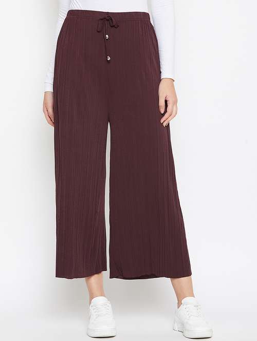 drawstring waist flared palazzo - 16906970 - Very Small Image - 1