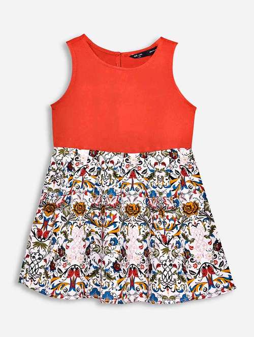 orange rayon frock - 16914159 - Very Small Image - 1