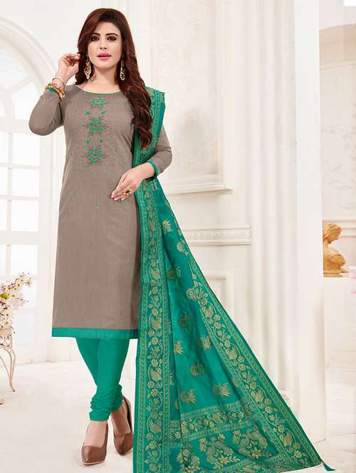embroidered suits unstitched suit - 16922424 - Very Small Image - 1