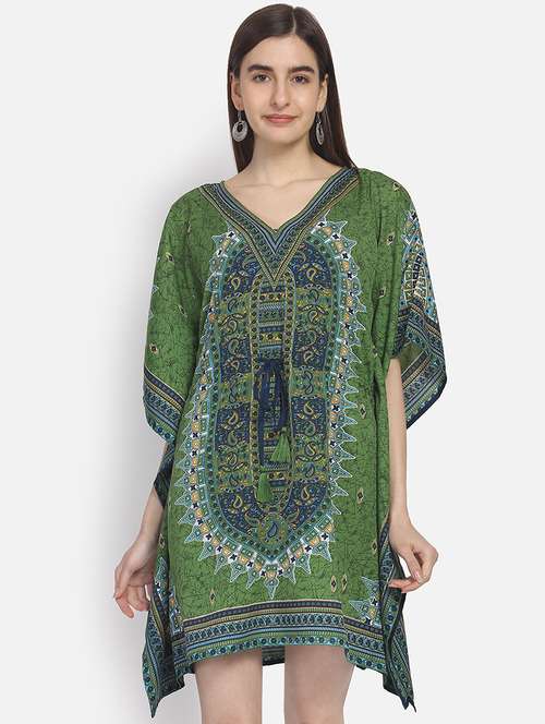 tie front paisley kaftan - 16923765 - Very Small Image - 1