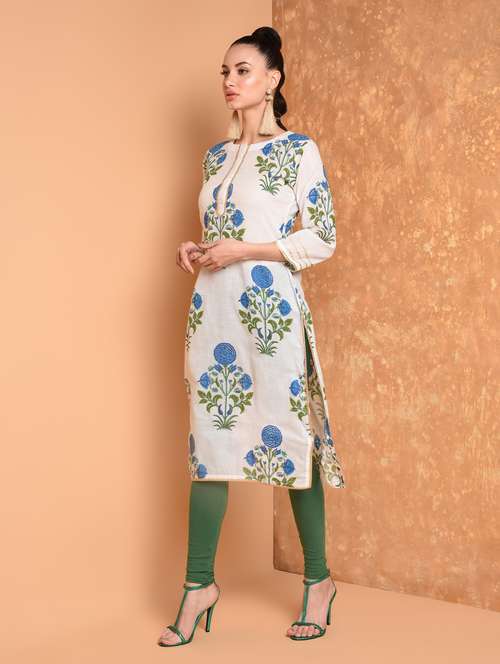 floral straight kurta - 16925392 - Very Small Image - 1
