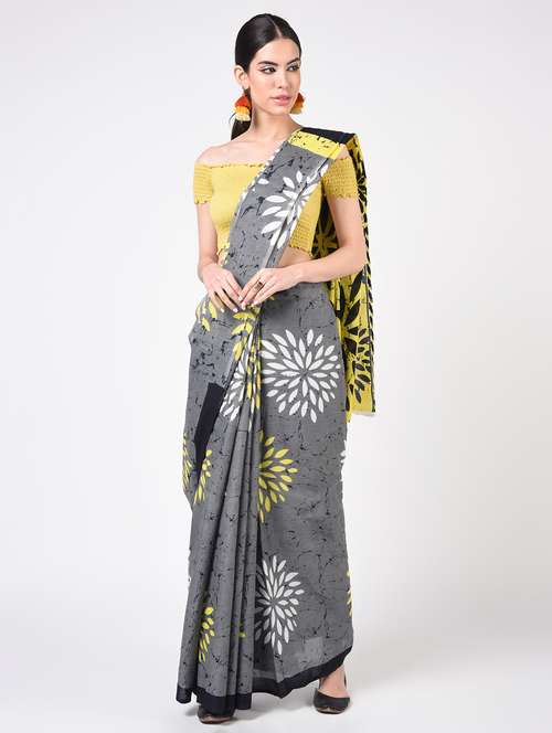 printed woven saree with blouse - 16935001 - Very Small Image - 1