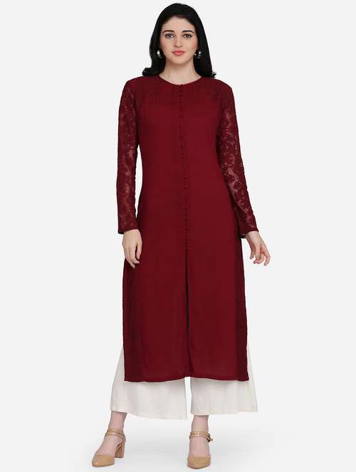 solid straight kurta - 16957362 - Very Small Image - 1
