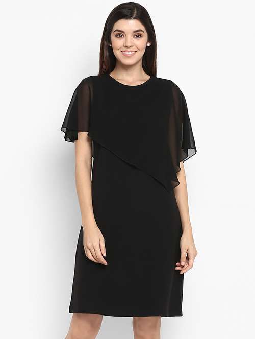 cape sleeved layered dress - 16962639 - Very Small Image - 1