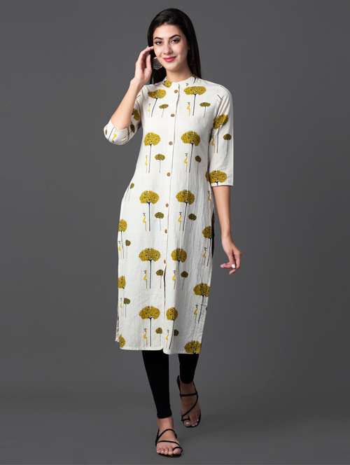 floral print straight kurta - 16981621 - Very Small Image - 1