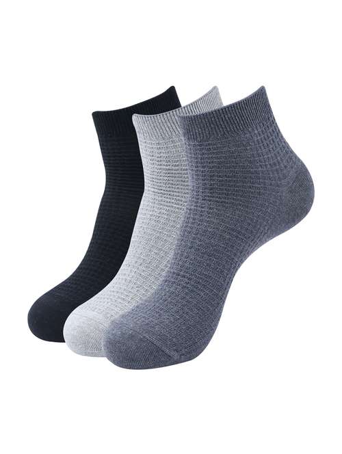 men pack of 3 solid ankle length sock - 16989150 - Very Small Image - 1