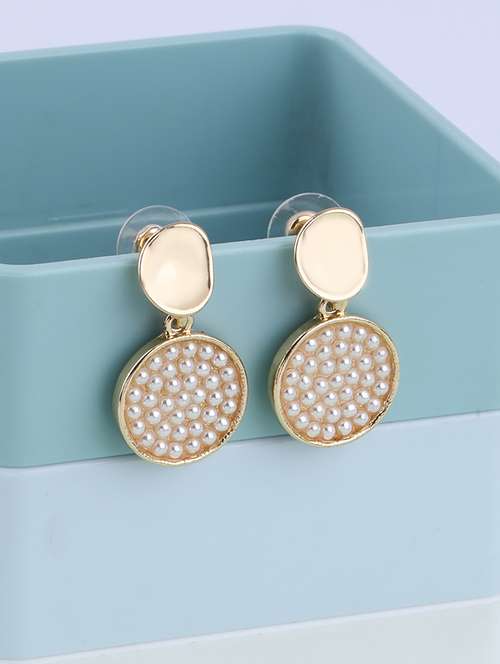 gold metal drop earring - 16995650 - Very Small Image - 1