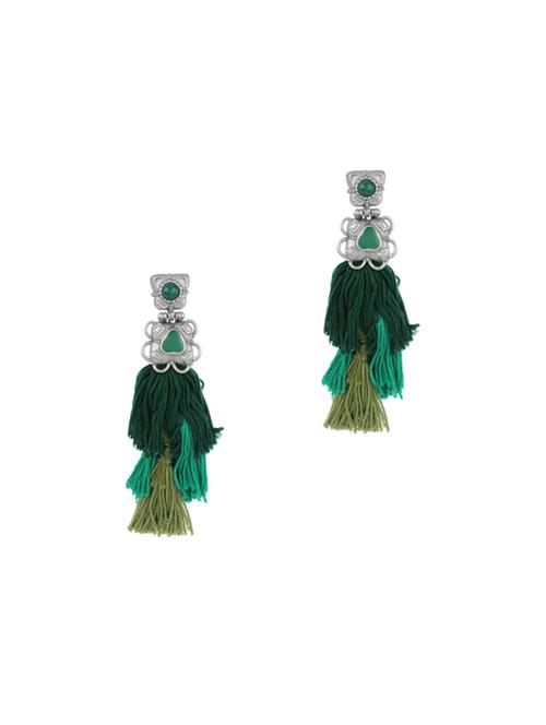 green metal drop earring - 17041135 - Very Small Image - 1