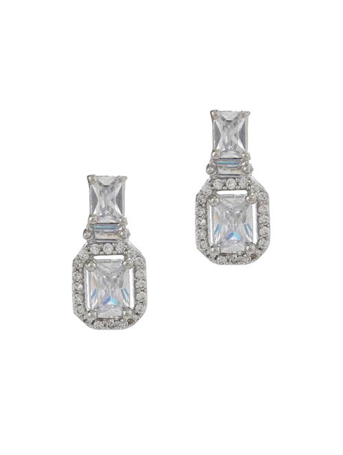silver metal drop earring - 17041334 - Very Small Image - 1