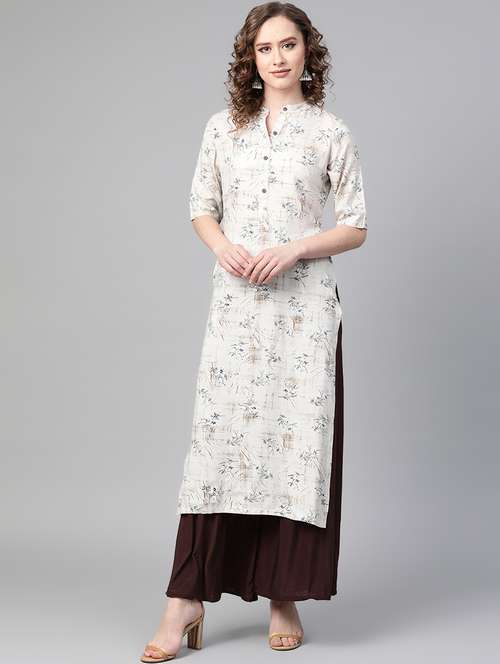 printed straight kurta - 17080398 - Very Small Image - 1