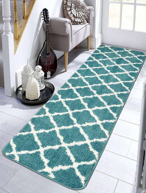 trellis design anti-slip polyester bedside runner - 17104145 - Very Small Image - 1