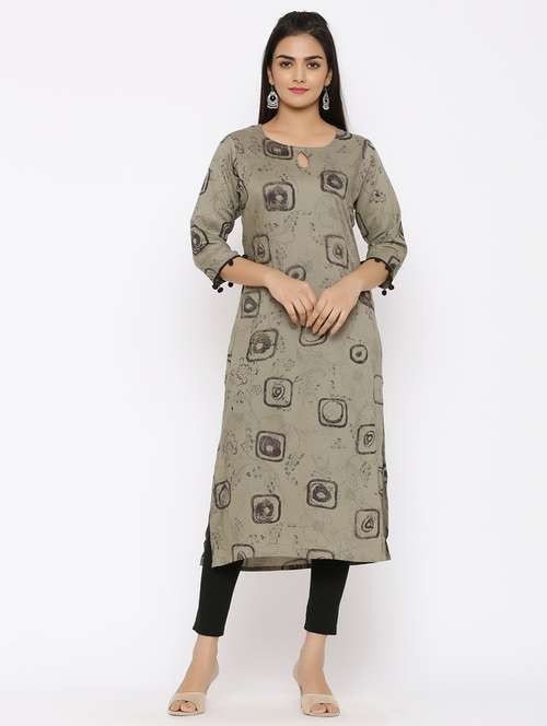 printed straight kurta - 17112952 - Very Small Image - 1
