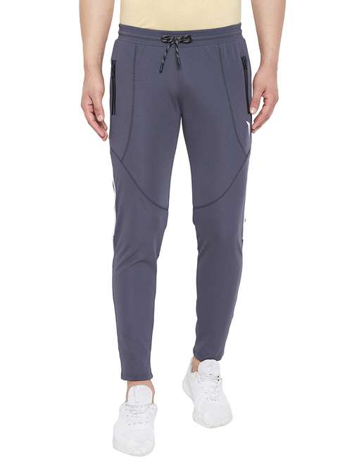 grey solid full length track pant - 17134751 - Very Small Image - 1