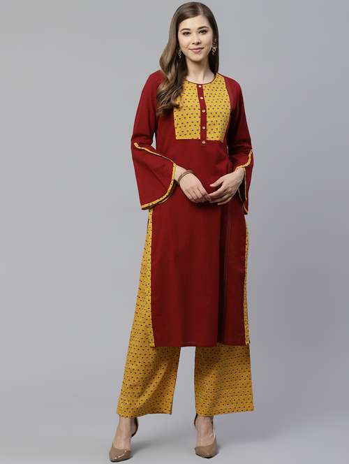 printed kurta pant set - 17143970 - Very Small Image - 1