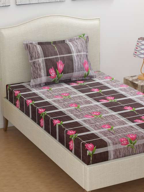 cotton single bedsheets with 1 pillow cover - 17144921 - Very Small Image - 1