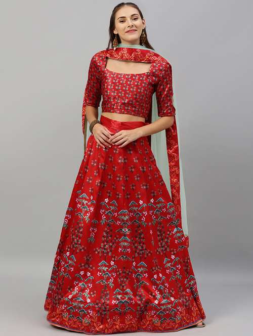 floral panelled lehenga - 17148044 - Very Small Image - 1
