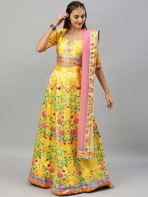 floral panelled lehenga - 17148047 - Very Small Image - 1