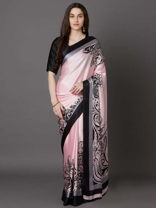pastel printed saree with blouse - 17157892 - Very Small Image - 1
