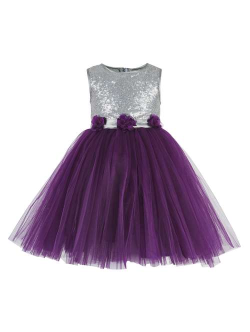 purple polyester frock - 17159685 - Very Small Image - 1