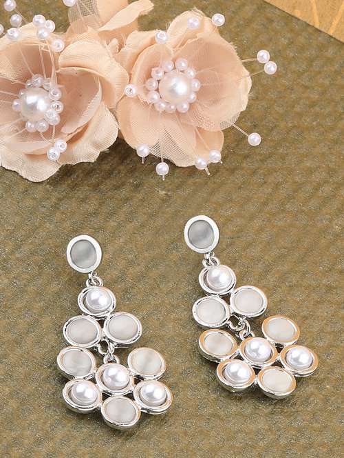silver metal drop earring - 17194441 - Very Small Image - 1