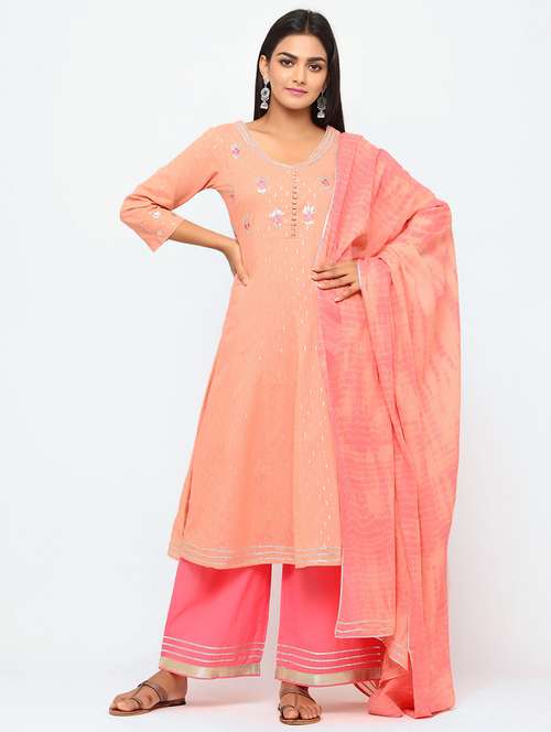 gota work kurta palazzo set - 17202456 - Very Small Image - 1