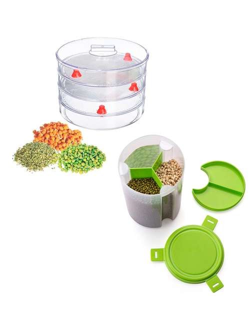 3 in 1 storage container with sprout maker combo set pack of 2 - 17271340 - Very Small Image - 1