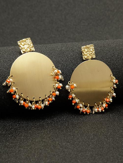 gold metal drop earring - 17289376 - Very Small Image - 1