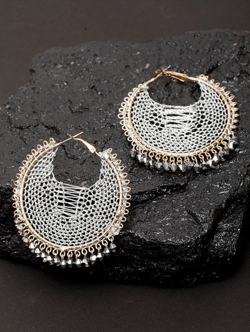 silver metal drop earring - 17289386 - Very Small Image - 1