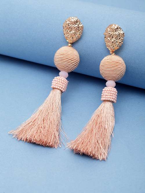 gold metal drop earring - 17289392 - Very Small Image - 1