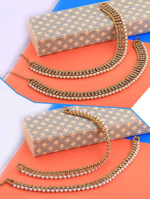 gold tone gold plated payal - 17340728 - Very Small Image - 1