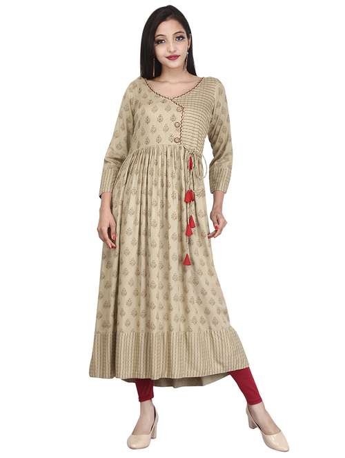 block print angrakha kurta - 17361341 - Very Small Image - 1