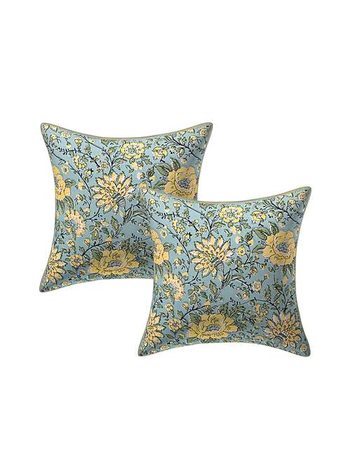 cotton jaipuri hand block print canvas cushion cover (pack of 2) - 17377157 - Very Small Image - 1