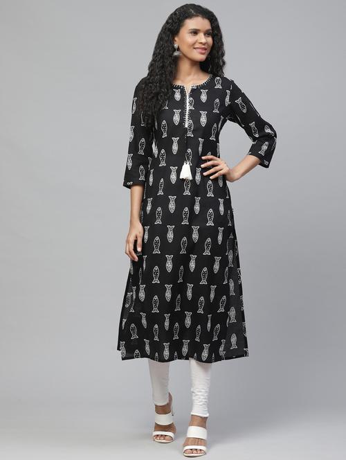 women's straight kurta - 17380748 - Very Small Image - 1