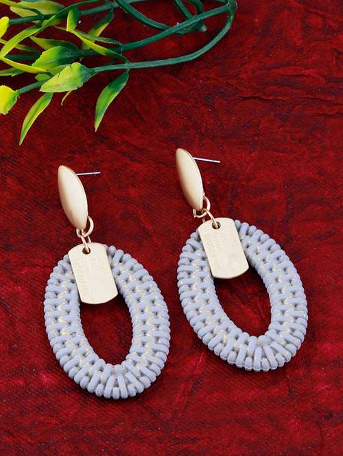 grey metal drop earring - 17393871 - Very Small Image - 1
