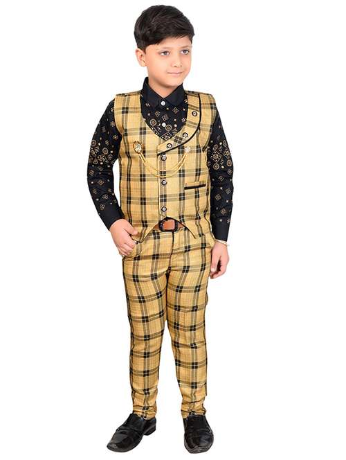 kids waist coat with pants set - 17394016 - Very Small Image - 1