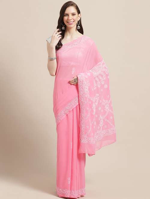 women's embroidered saree with blouse - 17395657 - Very Small Image - 1