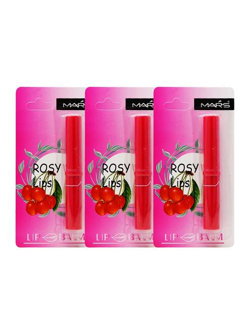 pack of 3 mars rosy lips cherry lip balm (mk033-4), 4.5g - 17418270 - Very Small Image - 1