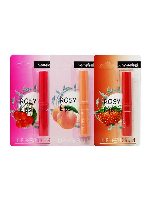 mars rosy lips cherry, peach & strawberry lip balm (mk033-4), 4.5g - 17418278 - Very Small Image - 1