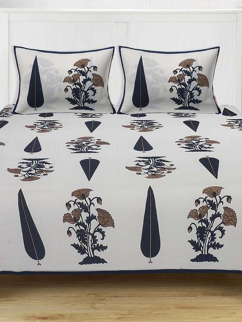 cotton super king size bedsheet with 2 pillow covers - 17422974 - Very Small Image - 1