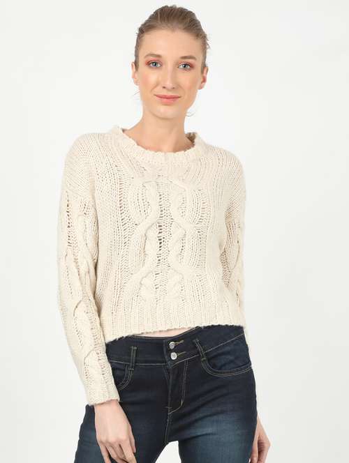 white acrylic pullover - 17428217 - Very Small Image - 1