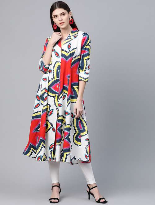 printed a-line kurta - 17434078 - Very Small Image - 1