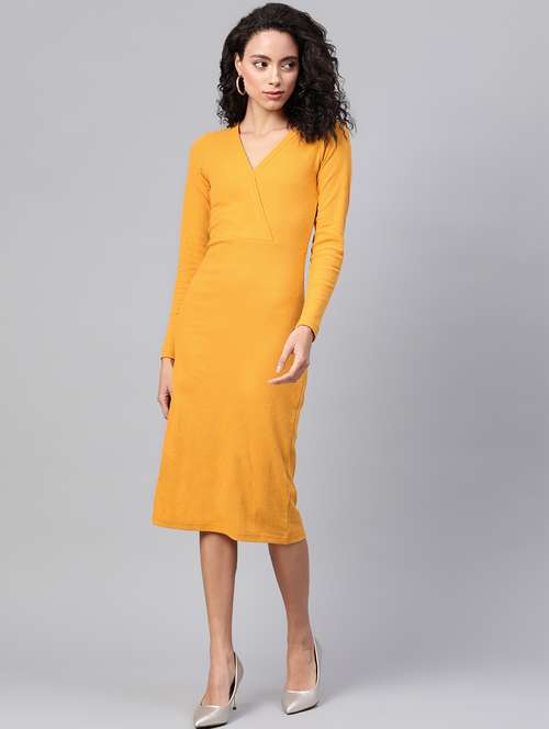 overlap neck sheath dress  - 17438285 - Very Small Image - 1