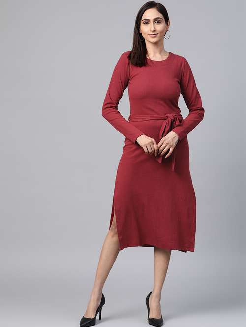 women's  solid dress - 17438293 - Very Small Image - 1