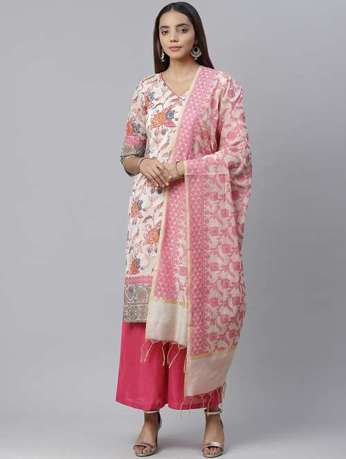 floral unstitched suit - 17441829 - Very Small Image - 1