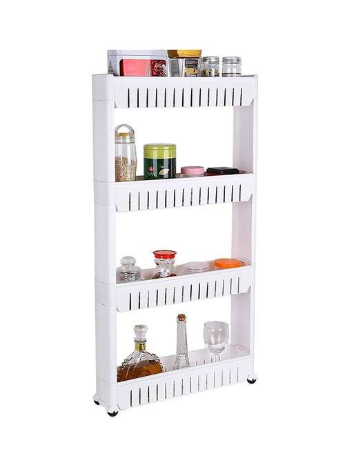 4 layer storage organizer slim rack shelf with wheels - 17448466 - Very Small Image - 1